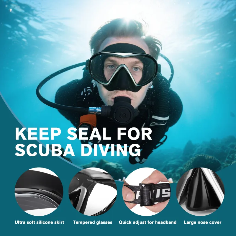 Anti-Fog Scuba Diving Mask with Fabric Strap for Adult Men Women